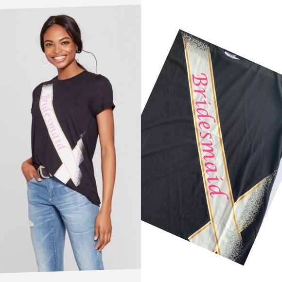 Bridesmaid T-shirt Modern Lux Black